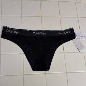 Calvin Klein Black Velvet Ribbed Underwear
